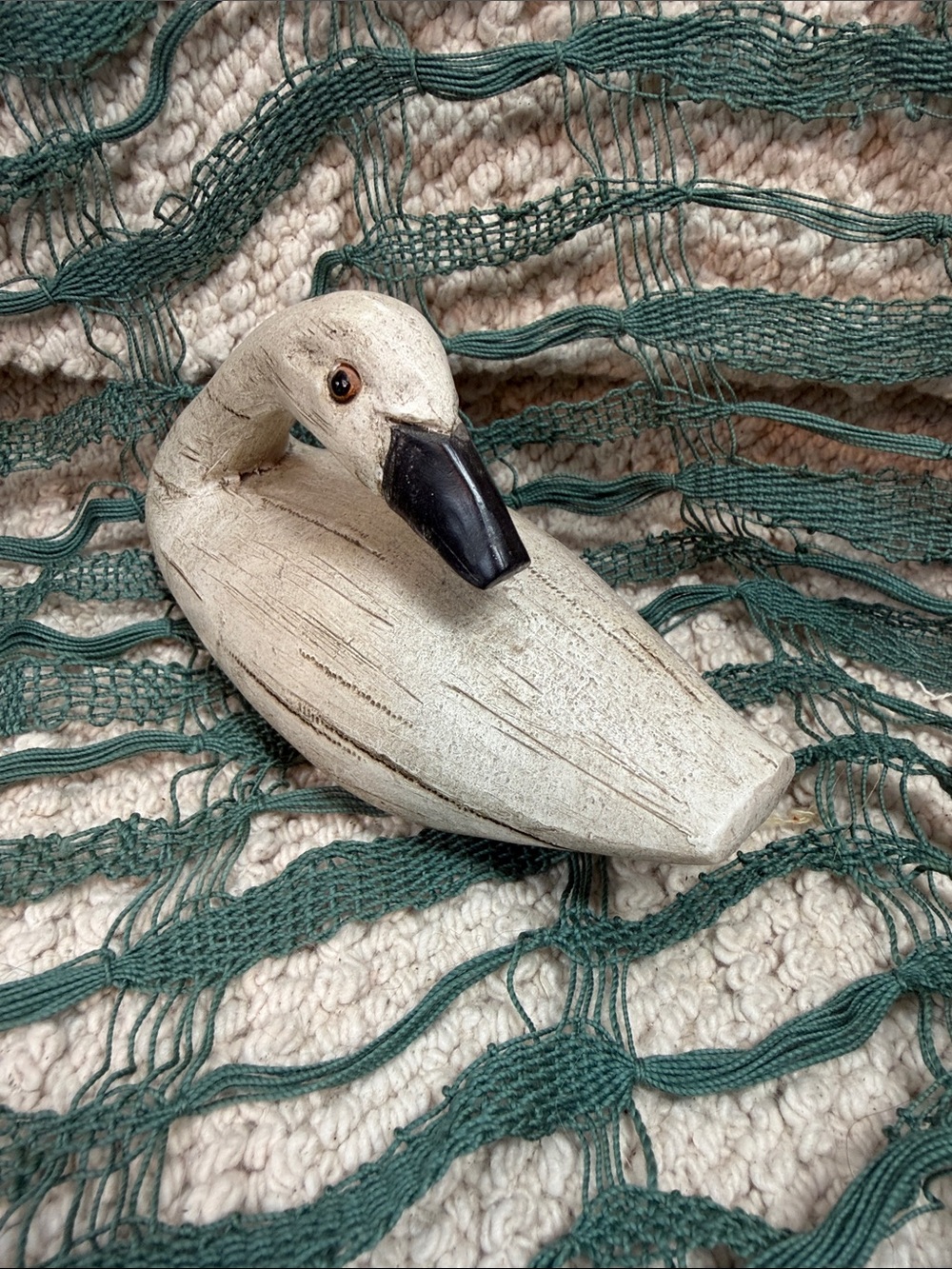 Wooden Swan Figurine Home Wall Decor - White - Picture 2 of 6